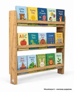 Regał dziecięcy na książki Biblioteczka Montessori 80 × 90 cm - 3 półki BSH-93 dębowy
