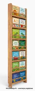 Regał dziecięcy na książki Biblioteczka Montessori Puzzle 200 × 60 cm - 7 półek BSH-PZ-67 dębowy
