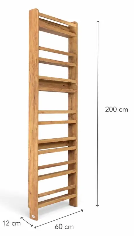 Regał dziecięcy na książki Biblioteczka Montessori Puzzle 200 × 60 cm - 7 półek BSH-PZ-67 dębowy
