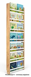 Regał dziecięcy na książki Biblioteczka Montessori Puzzle 200 × 60 cm - 7 półek BSH-PZ-67 dębowo-biały