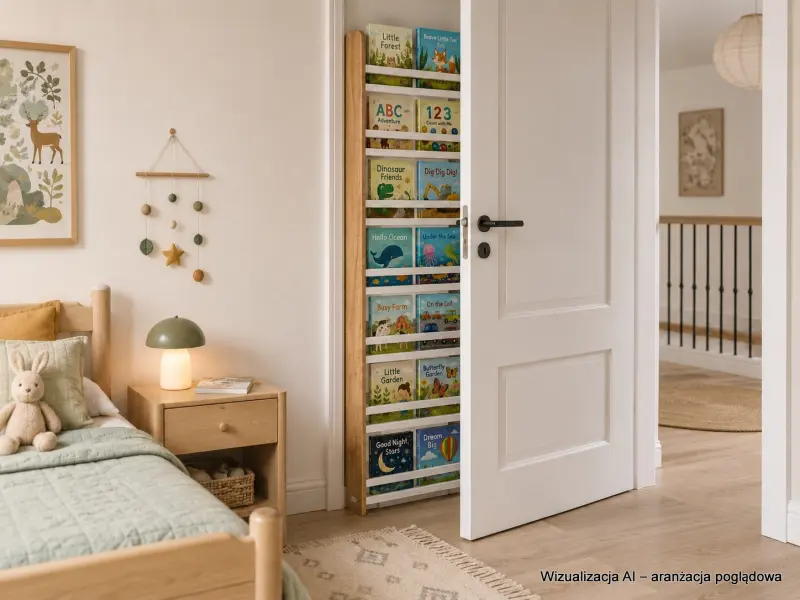 Regał dziecięcy na książki Biblioteczka Montessori Puzzle 200 × 60 cm - 7 półek BSH-PZ-67 dębowo-biały