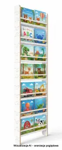 Regał dziecięcy na książki Biblioteczka Montessori Puzzle 200 × 60 cm - 7 półek BSH-PZ-67 biały