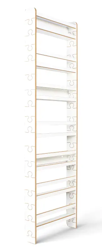 Regał dziecięcy na książki Biblioteczka Montessori Puzzle 200 × 60 cm - 7 półek BSH-PZ-67 biały