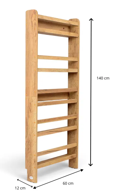 Regał dziecięcy na książki Biblioteczka Montessori 140 × 60 cm - 5 półek BSH-PZ-65 dębowy
