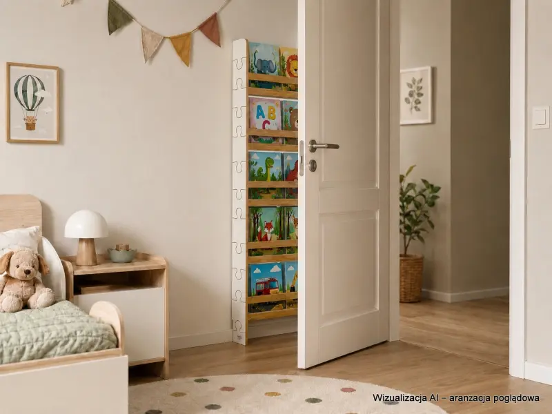 Regał dziecięcy na książki Biblioteczka Montessori 140 × 60 cm - 5 półek BSH-PZ-65 biało-dębowy