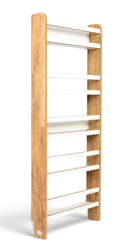 Regał dziecięcy na książki Biblioteczka Montessori 140 × 60 cm - 5 półek BSH-PZ-65 dębowo-biały