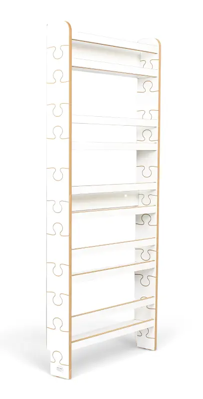 Regał dziecięcy na książki Biblioteczka Montessori 140 × 60 cm - 5 półek BSH-PZ-65 biały