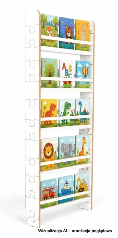 Regał dziecięcy na książki Biblioteczka Montessori 140 × 60 cm - 5 półek BSH-PZ-65 biały