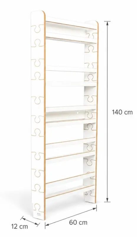 Regał dziecięcy na książki Biblioteczka Montessori 140 × 60 cm - 5 półek BSH-PZ-65 biały