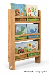 Regał dziecięcy na książki Biblioteczka Montessori Puzzle 80 × 60 cm - 3 półki BSH-PZ-63 dębowy
