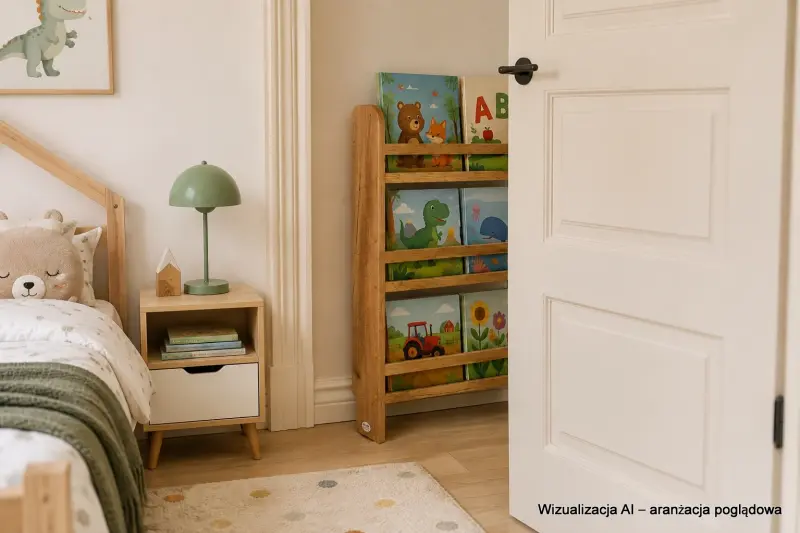 Regał dziecięcy na książki Biblioteczka Montessori Puzzle 80 × 60 cm - 3 półki BSH-PZ-63 dębowy