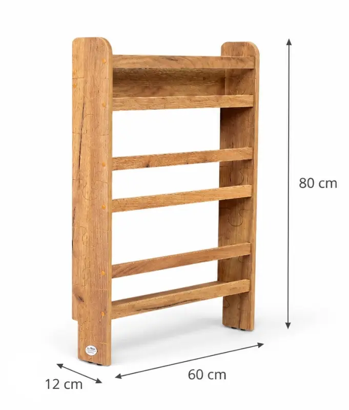 Regał dziecięcy na książki Biblioteczka Montessori Puzzle 80 × 60 cm - 3 półki BSH-PZ-63 dębowy