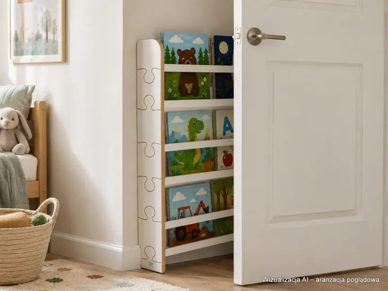 Regał dziecięcy na książki Biblioteczka Montessori Puzzle 80 × 60 cm - 3 półki BSH-PZ-63 biały