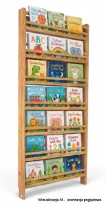 Regał dziecięcy na książki Biblioteczka Montessori Puzzle 200 × 90 cm - 7 półek BSH-PZ-97 dębowy