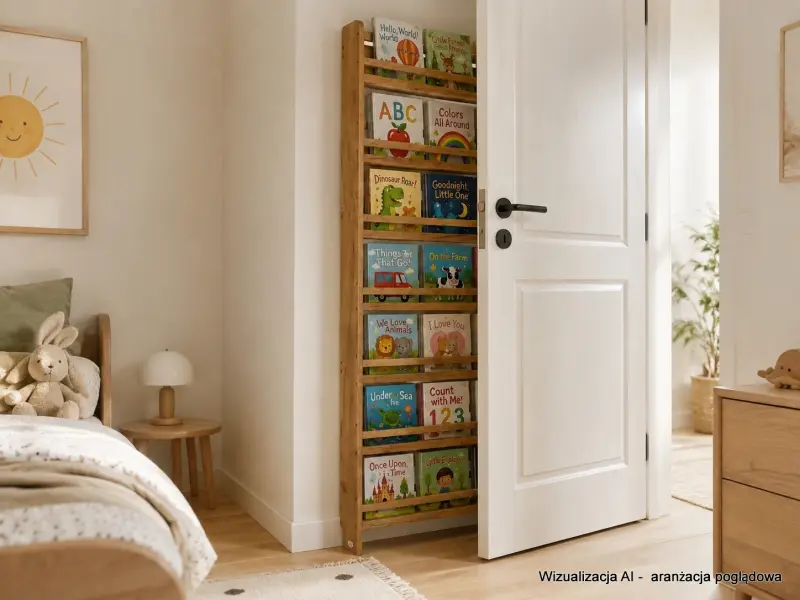 Regał dziecięcy na książki Biblioteczka Montessori Puzzle 200 × 90 cm - 7 półek BSH-PZ-97 dębowy