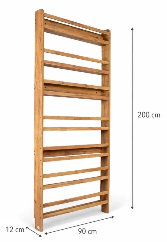 Regał dziecięcy na książki Biblioteczka Montessori Puzzle 200 × 90 cm - 7 półek BSH-PZ-97 dębowy