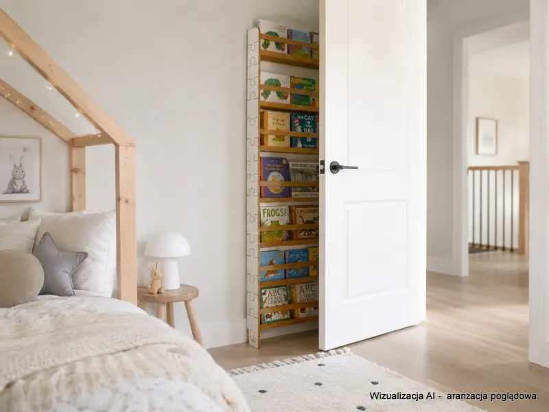 Regał dziecięcy na książki Biblioteczka Montessori Puzzle 200 × 90 cm - 7 półek BSH-PZ-97 biało-dębowy