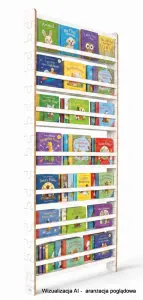 Regał dziecięcy na książki Biblioteczka Montessori Puzzle 200 × 90 cm - 7 półek BSH-PZ-97 biały