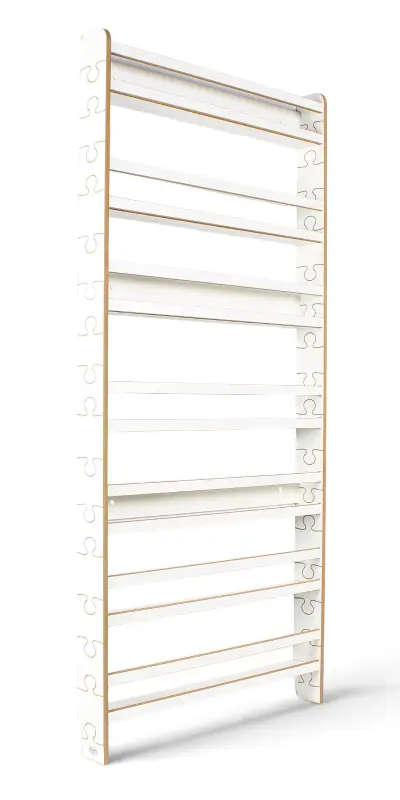 Regał dziecięcy na książki Biblioteczka Montessori Puzzle 200 × 90 cm - 7 półek BSH-PZ-97 biały
