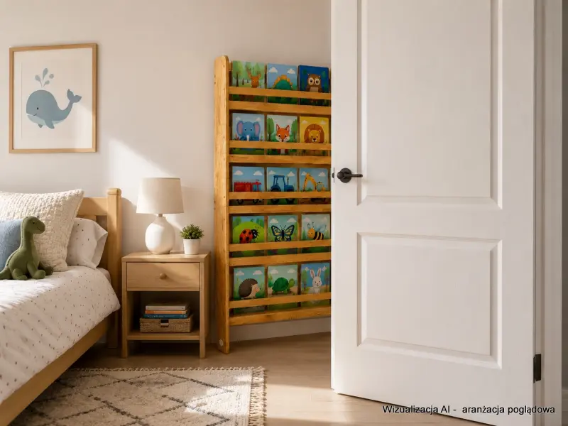 Regał dziecięcy na książki Biblioteczka Montessori Puzzle 140 × 90 cm - 5 półek BSH-PZ-95 dębowy