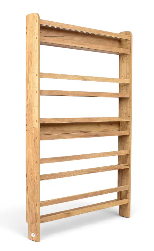 Regał dziecięcy na książki Biblioteczka Montessori Puzzle 140 × 90 cm - 5 półek BSH-PZ-95 dębowy