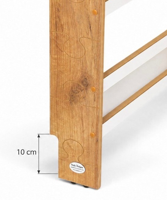 Regał dziecięcy na książki Biblioteczka Montessori Puzzle 140 × 90 cm - 5 półek BSH-PZ-95 dębowo-biały
