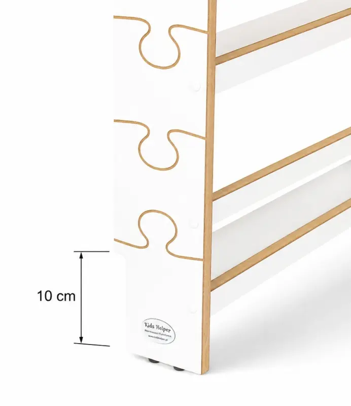 Regał dziecięcy na książki Biblioteczka Montessori Puzzle 140 × 90 cm - 5 półek BSH-PZ-95 biały