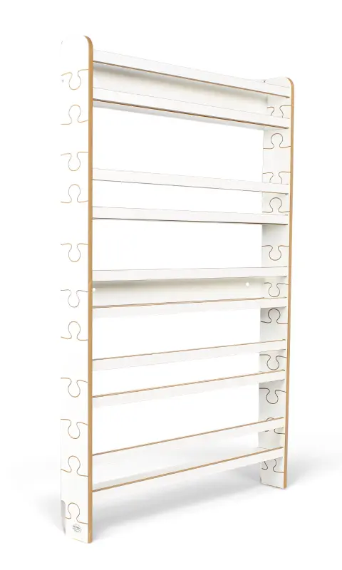 Regał dziecięcy na książki Biblioteczka Montessori Puzzle 140 × 90 cm - 5 półek BSH-PZ-95 biały