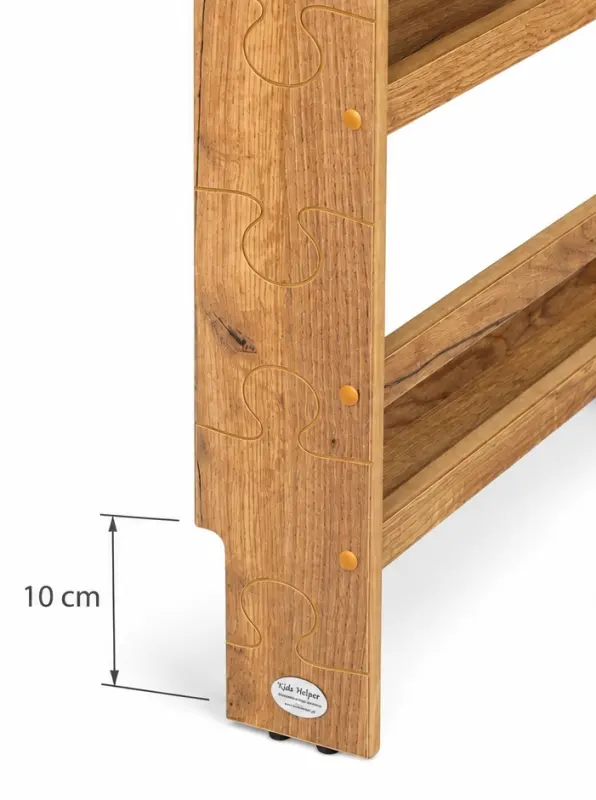 Regał dziecięcy na książki Biblioteczka Montessori Puzzle 80 × 90 cm - 3 półki BSH-PZ-93 dębowy