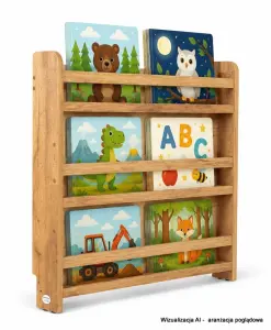 Regał dziecięcy na książki Biblioteczka Montessori Puzzle 80 × 90 cm - 3 półki BSH-PZ-93 dębowy
