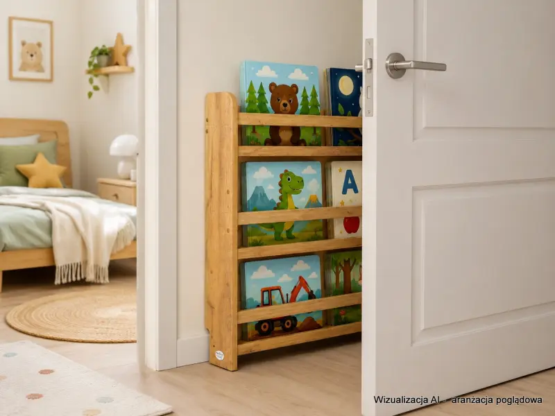 Regał dziecięcy na książki Biblioteczka Montessori Puzzle 80 × 90 cm - 3 półki BSH-PZ-93 dębowy