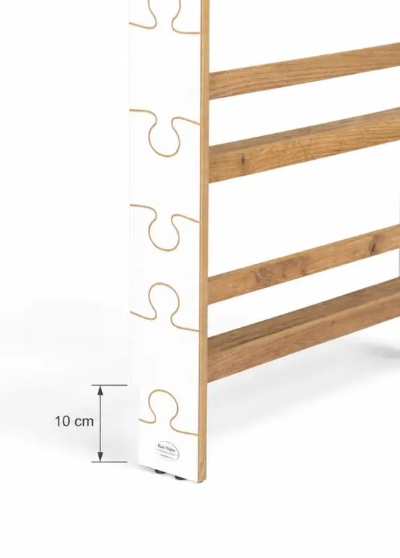 Regał dziecięcy na książki Biblioteczka Montessori Puzzle 80 × 90 cm - 3 półki BSH-PZ-93 biało-dębowy