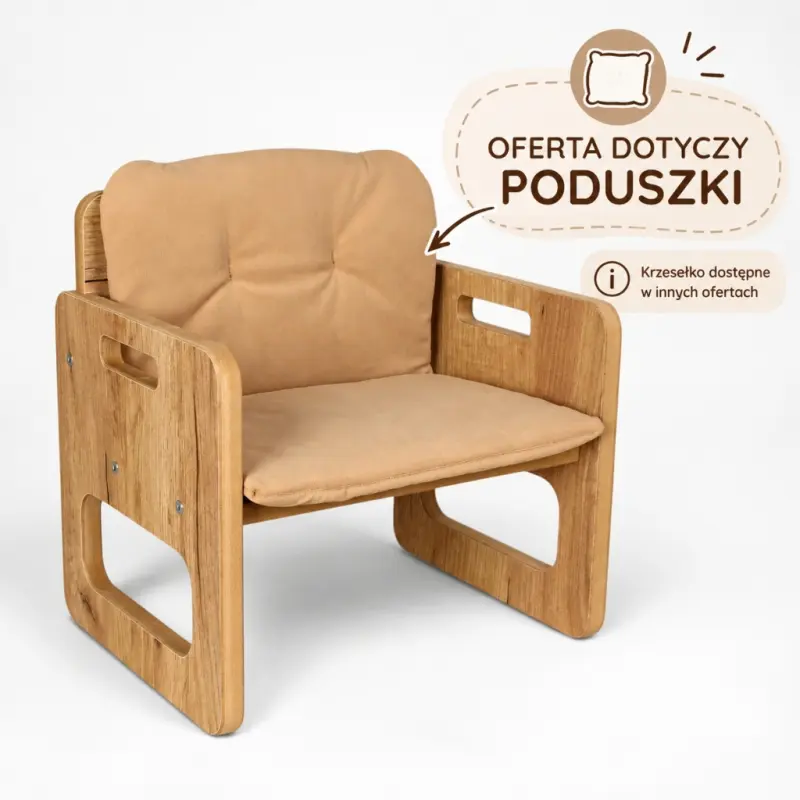 Miękka poduszka do krzesełka TB-330 welurowa beżowa