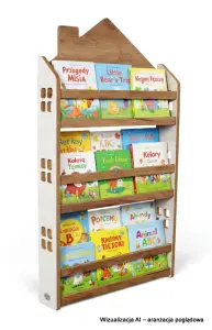 Biblioteczka wisząca – regał na książki dla dzieci Domek HBC-520 biało-dębowy