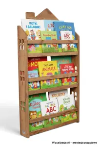 Biblioteczka wisząca – regał na książki dla dzieci Domek HBC-520 dębowy