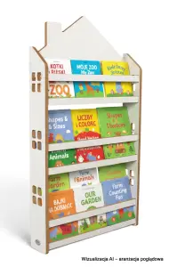 Biblioteczka wisząca – regał na książki dla dzieci Domek HBC-520 biały
