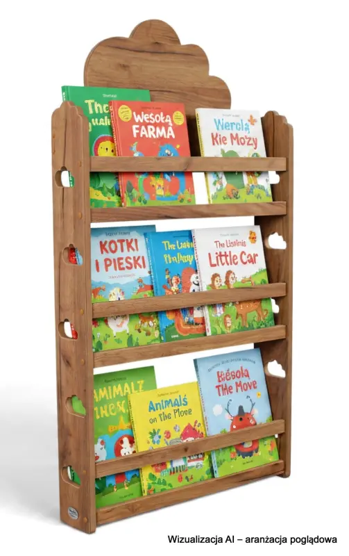 Biblioteczka wisząca – regał na książki dla dzieci Chmurka HBC-530 dębowy