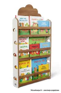 Biblioteczka wisząca – regał na książki dla dzieci Chmurka HBC-530 biało-dębowy