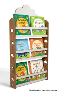 Biblioteczka wisząca – regał na książki dla dzieci Chmurka HBC-530 dębowo-biały