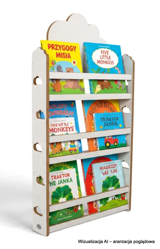 Biblioteczka wisząca – regał na książki dla dzieci Chmurka HBC-530 biały